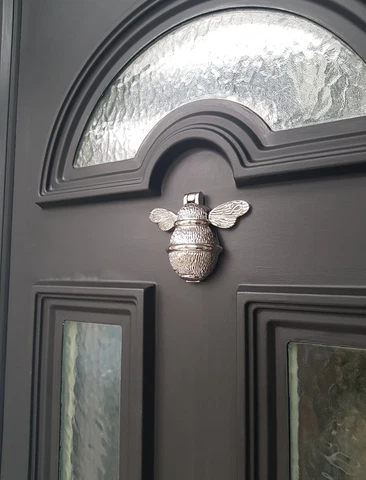 Solid Brass Bumble Bee Door Knocker -Antique Vintage Country Nickel Plated Gift Cover
