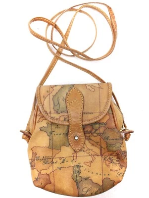 1a Classe Alviero Martini Geo Clásico Mini Bandolera Bolso Cartera Estampado Mapa Italia Foto 1 de 4