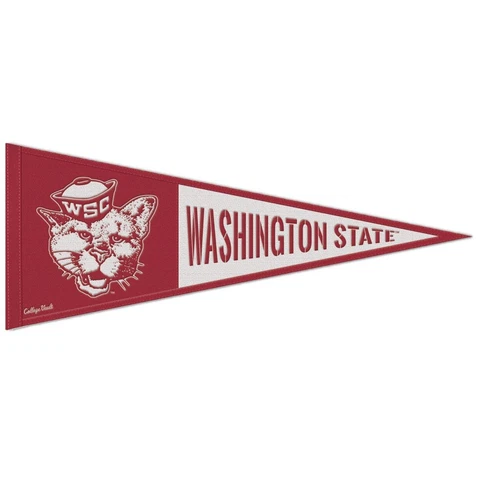 Washington State Cougars Throwback Logo Wool Pennant - 13"x32" Cover