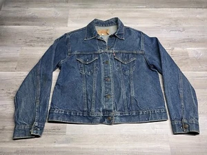 Vintage 80s Levis Denim Type 3 Jacket 79715-0214 Dark Wash USA Mens Size 38 Blue - Picture 1 of 12