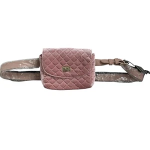 NWT Bebe Quilted Velvet Blush Pink Fanny pack/ Belt bag - Picture 1 of 5