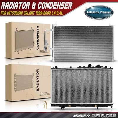 Radiator & AC Condenser Cooling Kit for Mitsubishi Galant 1999-2002 L4 2.4L Auto - Image 1 of 4
