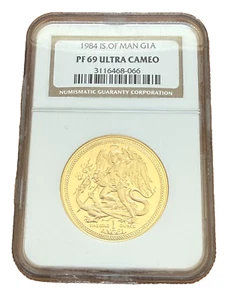 Isle of Man 1984 Gold 1 oz 1 Angel NGC PF69UC - Picture 1 of 2