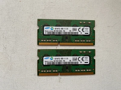 SAMSUNG 8GB (2 X 4GB ) DRR3 PC3L-12800S LAPTOP RAM P/N M471B5173EB0 MATCHING - Image 1 of 2