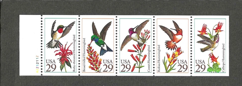 #2646a 29c HUMMINGBIRDS ISSUE BOOKLET OF 5 UNFOLDED - Image 1 of 2