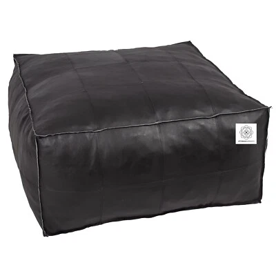 Genuine Pouffe Footstool Handmade Aamazing Brown Unstuffed Black - Image 1 of 4