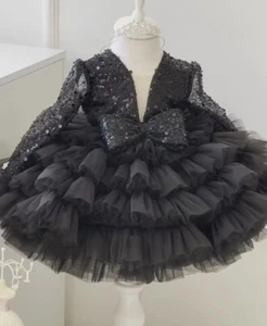 Luxury Flower Girl Dress Scoop Neck Puff Girls Party Dresses Tulle Kids Dress - Picture 1 of 38