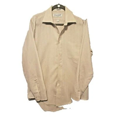 Van Heusen Mens Sz 16 Ivory  Striped Long Sleeve Dress Shirt - Image 1 of 4