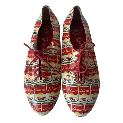 Jeffrey Campbell Shoes Womens 6 Red Delicious Tomato Cans Soup Pop Art Flats - Image 1 of 4