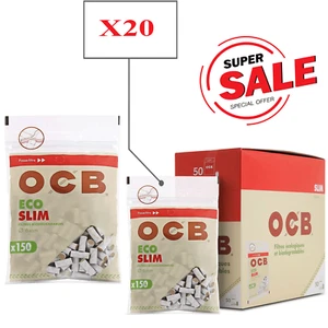 OCB Filtri Slim 6mm ECCO BIODEGRADABILI FILTR 20 BIUSTU DA 150 FILTRINI - Zdjęcie 1 z 4