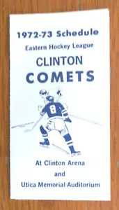 1972/73 Clinton Comets Vintage Hockey Pocket Schedule - Picture 1 of 3