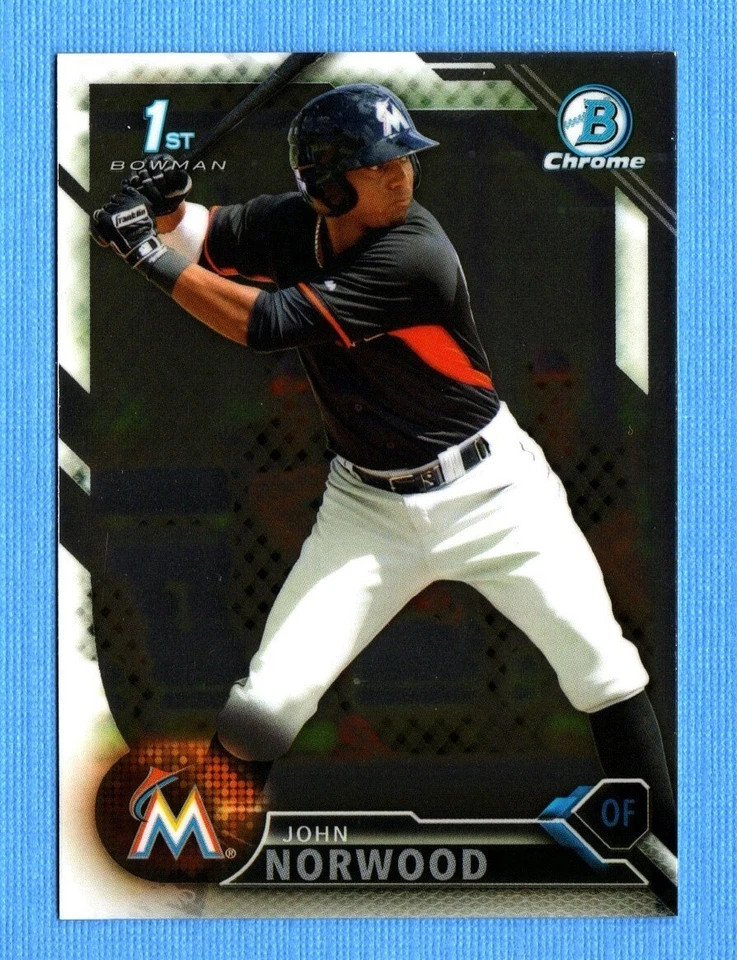 2016 Bowman Chrome Prospects #BCP27 John Norwood Miami Marlins - Image 1 of 1
