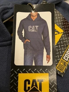 CAT Caterpiller S3 Cord System Hooded Sweatshirt navy blue S or M - Picture 1 of 9