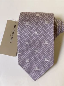 NEW Burberry Taro White Plaid Mans 100% Silk Tie Authentic Italy 3.5" 0350470 - Picture 1 of 4