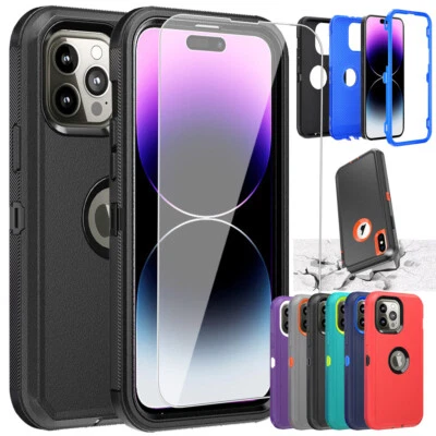 For iPhone 14 Plus 13 12 Mini 11 Pro Max Shockproof Rugged Case Screen Protector - Image 1 of 4
