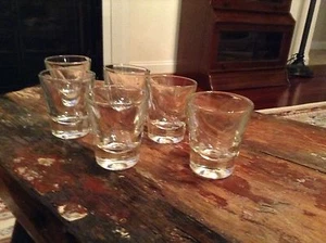 Lot Of (6) Heavy Glass Shot Glasses 2 1/2" High  - Picture 1 of 2