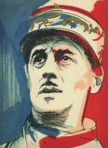 Raymond moretti - CHARLE DE GAULLE - litografía original en color - Imagen 1 de 1