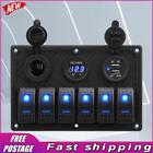 6 Gang Digital Switch Panel 3.1A Waterproof Convenient for Vehicle Yacht SUV ATV
