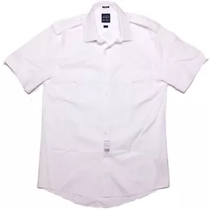 Camicia abito manica corta BROOKS BROTHERS NetJets pilota bianca 16 regular ~ nuova - Foto 1 di 10