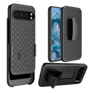 For Google Pixel 8a, 9, 9 Pro XL Shell Holster Clip Combo Case Screen Protector - Picture 1 of 6