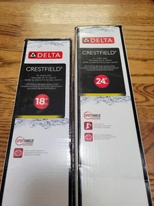(1) New Delta Crestfield Collection 24" & 18" Towel Bars in Brushed Nickel - Picture 1 of 5
