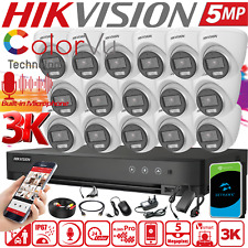 Hikvision 5MP ColorVu CCTV System Audio 3k Camera 16CH 8CH 4CH DVR Security Kit