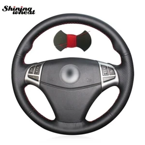 Black Leather Steering Wheel Cover for Ssangyong Korando 2011-2014 - Picture 1 of 8