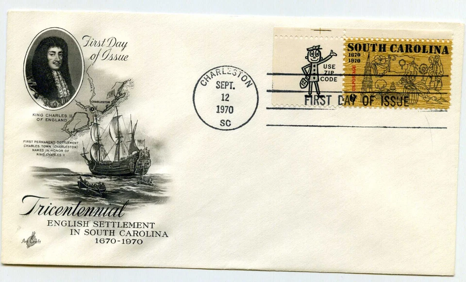 1407 South Carolina, ArtCraft, 'use zip code' tab single, FDC - Image 1 of 1