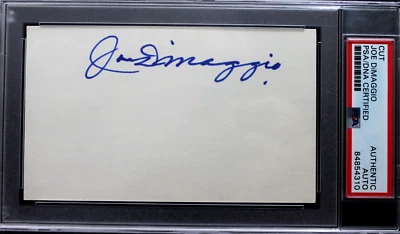 Joe DiMaggio Yankees (d.1999) Signed 3x5 Index Card Certified Autograph PSA Slab - Image 1 of 4