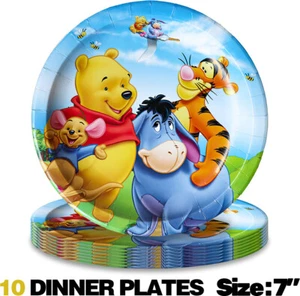Winnie The Pooh Paper Plates Party Supplies Tableware Disposable Dinnerware - Picture 1 of 3