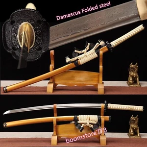 Battle Ready Damascus Folded steel Handmade Japanese Samurai Katana Tachi Sharp - Picture 1 of 10