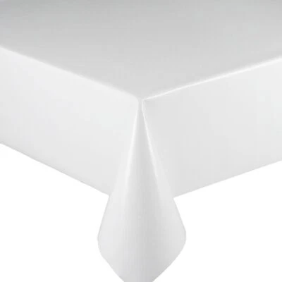 Plain White Pvc Vinyl Wipe Clean Tablecloths - Image 1 of 2