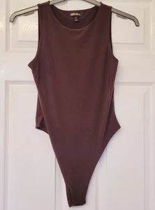 Pink Vanilla Brown Slinky Bodysuit Size L UK 12 - Picture 1 of 5