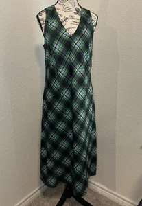 Free Assembly Plaid Midi Dress Size Medium 8-10 100% Recycled Material - Picture 1 of 8