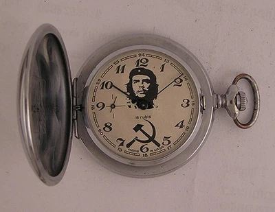 Reloj Bolsillo Molnia 1970 CCCP Reparado MILITAR Ernesto "Che" Guevara en Esfera Foto 1 de 4