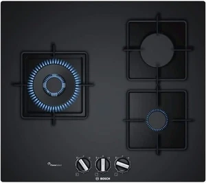 Bosch Kochplatte Kochfeld Gaskochfeld 3 flammig, Schwarz, Hartglas, PPC6A6B10 - Bild 1 von 12