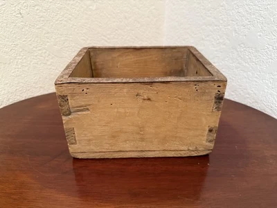 Antique Primitive Grain Measure Box Metal-Banded Rim Hand-Dovetailed Early 1900 - Image 1 of 4