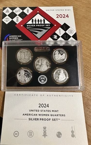 2024-S WOMEN IN HISTORY QUARTER SILVER PROOF SET!! WITH BOX AND COA!! - Picture 1 of 5
