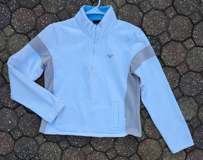Roxy Mujer 1/2 Cremallera Blanco y Tostado Pullover Sudadera Chaqueta con Bolsillos, Talla L EE. UU. Foto 1 de 4