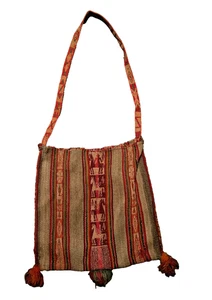 Borsa peruviana tessuta a mano Chuspa vintage Perù post Inca tessuto precolombiano - Foto 1 di 11
