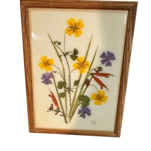 Vintage Floral Wooden Tile Jewelry Keepsake Trinket Stash Box Signed by Pari - Picture 1 of 9