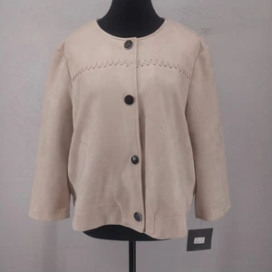 Marc New York Faux Suede Beige Jacket Size XL NWT - Picture 1 of 8