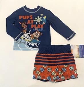Traje de baño bebé niño Paw Patrol 18 meses protección contra erupciones bañador conjunto de 2 piezas UPF 50 - Imagen 1 de 3