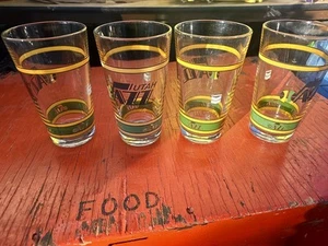 Vintage Utah Jazz Bier Pint Gläser 4er Set gelb und grün - Bild 1 von 5
