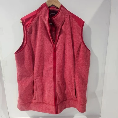Chaleco polar con cremallera completa Cutter & Buck Cedar Park para damas talla XXXL rojo Foto 1 de 4