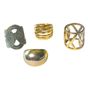 Kostüm Statement Ring Konvolut Vintage goldfarben 4 Stück Größe 6,75 Mode - Bild 1 von 21