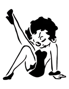 Betty Boop Girl Leg in Air 8.5" x 11" Custom Stencil Sheet FAST FREE SHIPPING - Picture 1 of 1