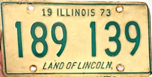 1973 Illinois Land of Lincoln 189 139 Nummernschild weiß und grün - Bild 1 von 2
