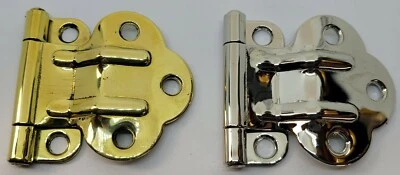 2英寸McDougall黄铜镀镍折叠后柜铰链Hoosier古董酒瓶 — 第 1/4 张图片