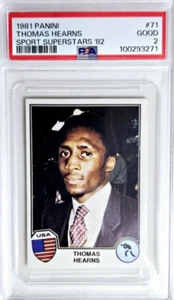 1981 Panini Sport Superstars #71 Thomas Hearns Rookie Card RC PSA 2 Good HOF - Picture 1 of 2